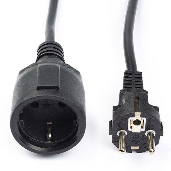Verlengsnoer  5 meter (3x 1.50 mm², Zwart) 3600 Watt MDRLED®