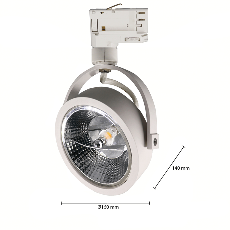 PROLEDPARTNERS AR111 3-FASE RAIL ARMATUUR GU10 WIT.