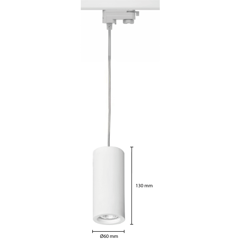 PROLEDPARTNERS 3-FASE RAILARMATUUR HANGLAMP MET GU10 FITTING.