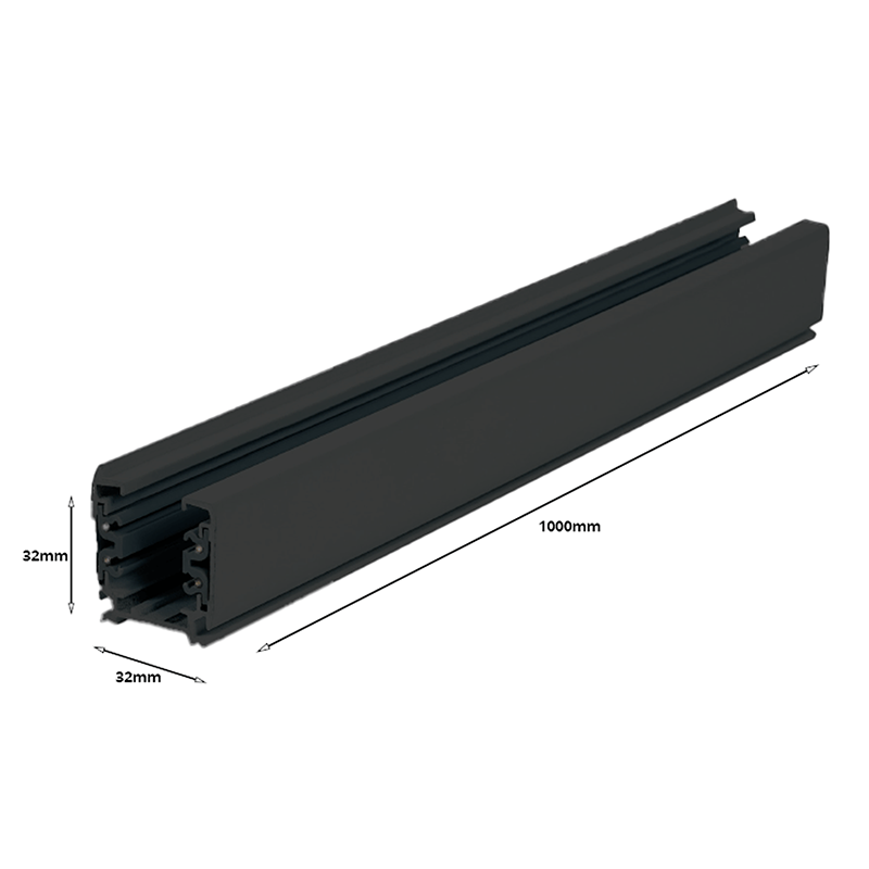 3-Fase Rail 100CM Zwart - Hoogwaardige Kwaliteit MDRLED®