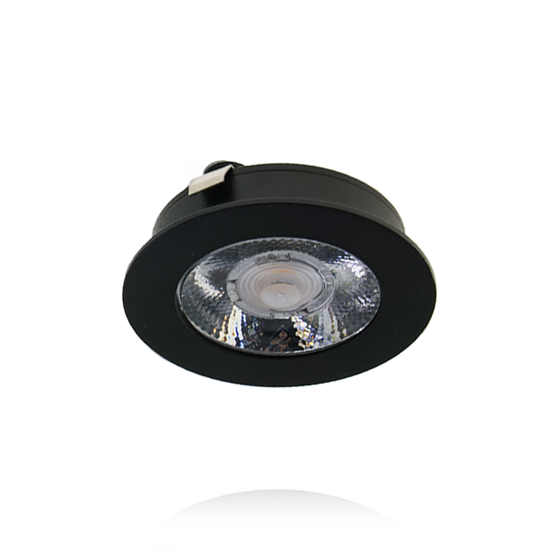 LED MEUBELSPOT 3W  12V(DC)  IP44 ZWART 14MM HOOG 2700K