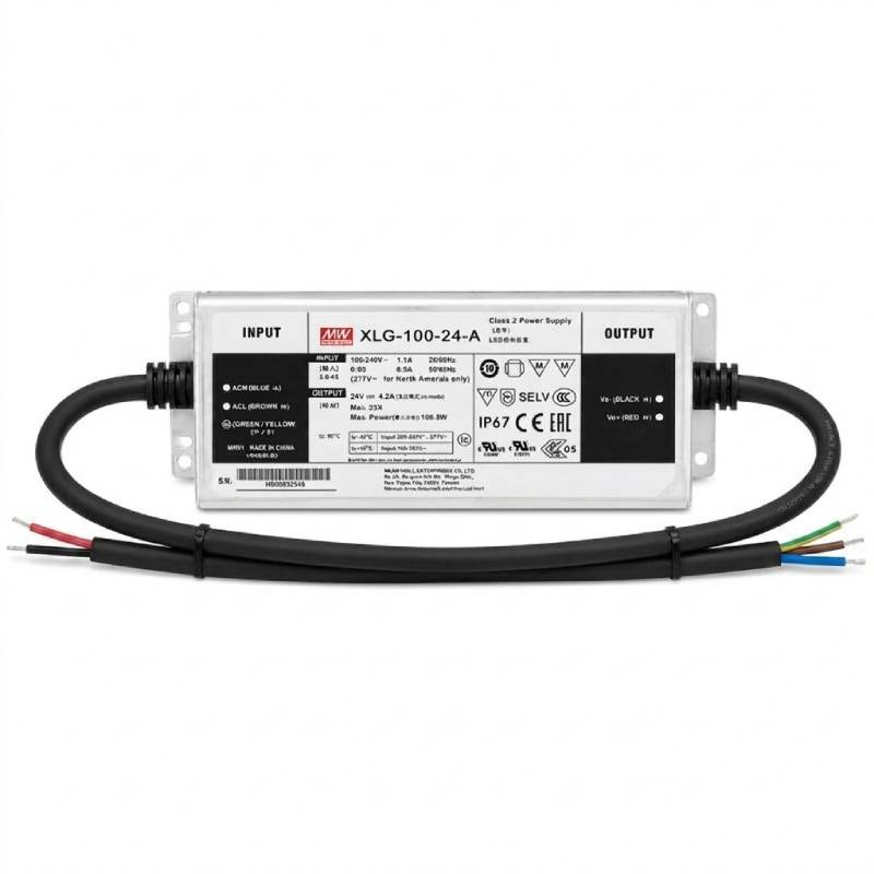 Mean Well 24V Driver 100W – IP67 – XLG-100-24-A LED Voeding