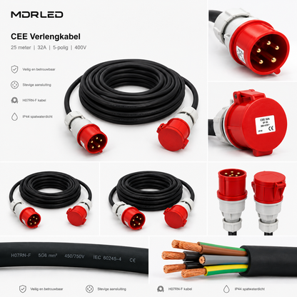 400 Volt Professionele Verlengsnoeren