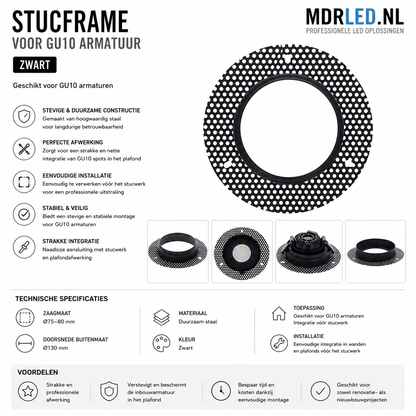 STUCFRAME  VOOR GU10 ARMATUUR  ZWART