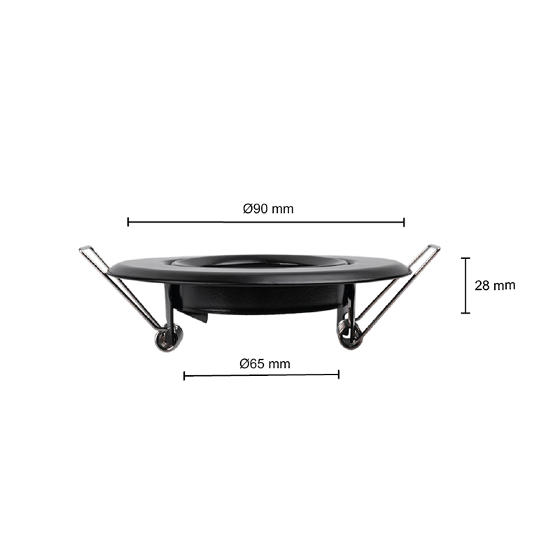 GU10 INBOUW ARMATUUR  ZWART Zaagmaat Ø65mm MDR LED®