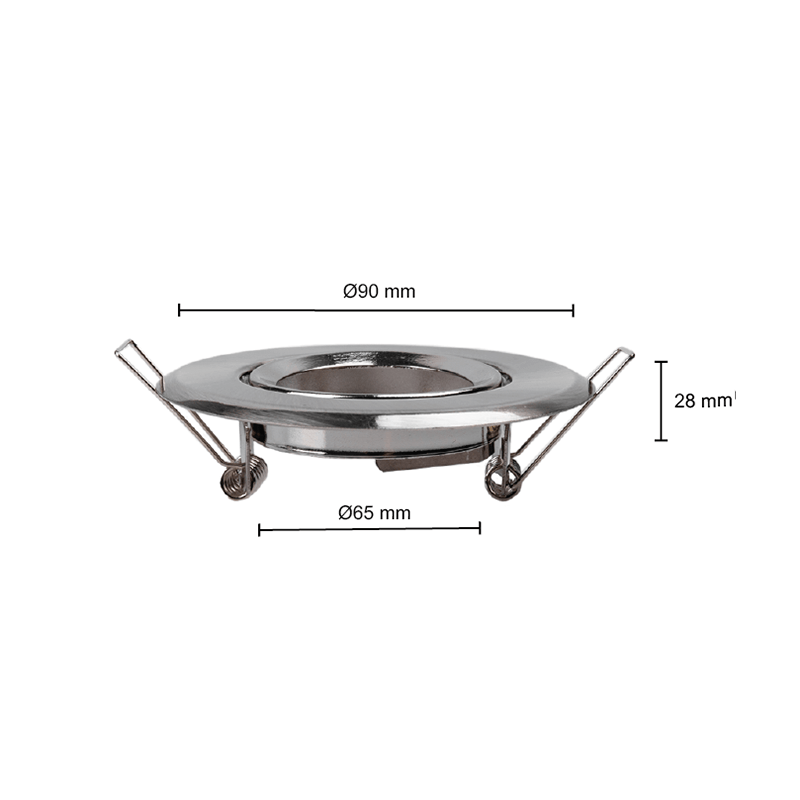 GU10 INBOUW ARMATUUR ZILVER Zaagmaat Ø65mm.