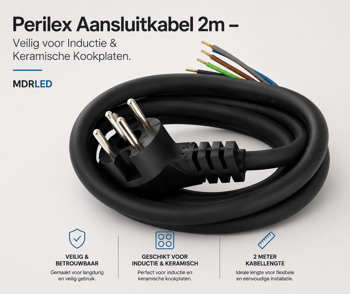 Perilex professional Backofen-Kochfeld Anschlusskabel 2m 5x1,5mm MDR LED®