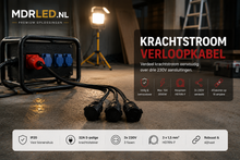 Wtyczka zasilająca Cee 32A do 3x 230V z kablem neoprenowym H07 RN-F - MDR LED®