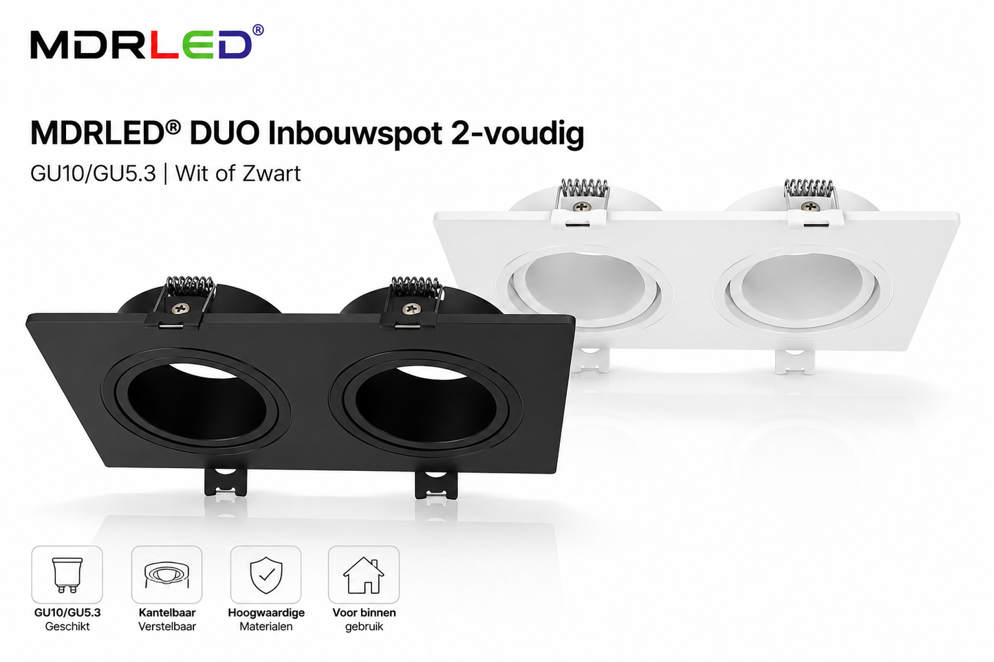 DUO GU10/GU5.3 Leuchte Weiß-Schwarz MDRLED®