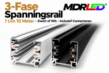 3-Fase Spanningsrail 1 t/m 10 Meter – Zwart of Wit – Inclusief Connectoren