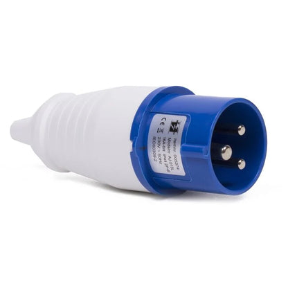 Camping CEE Stecker 3 polig 16A blau 230V 6H 16A IP44 MDRLED