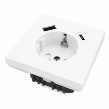 Wandcontactdoos RA met USB-A & USB-C | Wit/Zwart