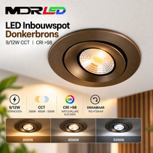 LED Inbouwspot Donkerbrons 9/12W CCT | CRI >98