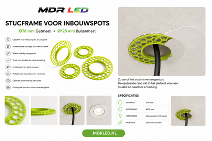 Stuc frame 75mm 12-Pack | Voor Inbouwspot Installatie | Strakke Afwerking