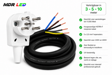 Perilex Aansluitkabel 5x2.5mm  H07RN-F  3 / 5 / 10 Meter  16A  11.000W  MDRLED®