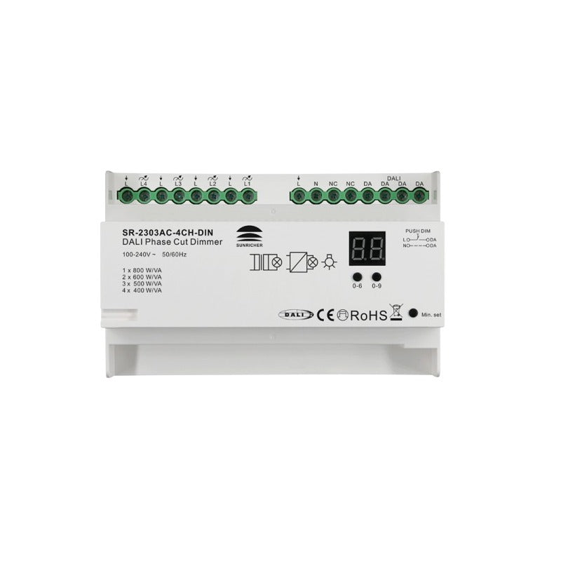 DALI dimmer | 4-kanaals | DIN-rail | Triac | Sunricher