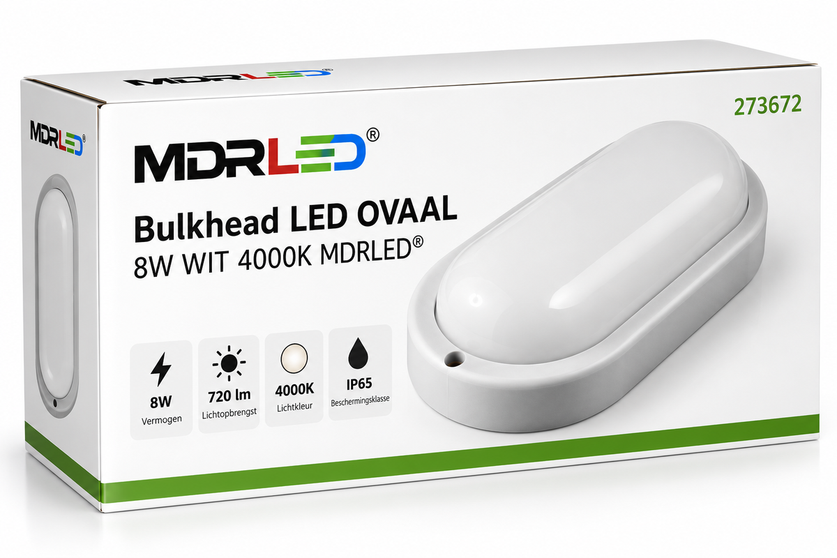 Reflektor LED Bulkhead OVAL 8W BIAŁY 4000K MDRLED®