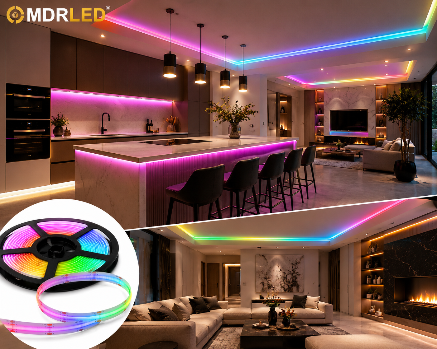 COB LED Strip RGB | 24V | 5M | 14W/m | IP20 | MDRLED®