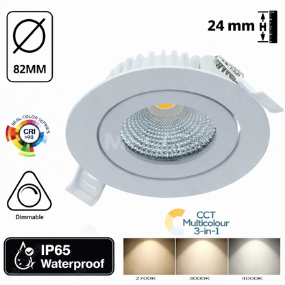 LED Inbouwspot  Luna 6W  Dimbaar WIT CCT-Switch IP65