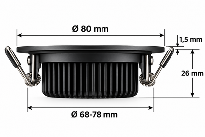 LED inbouwspot Slim-Fit | Ø68-78mm | 5W | Dim2Warm | Zwart
