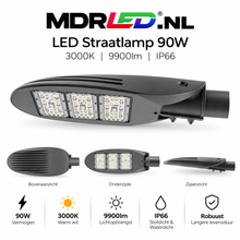LED-Straßenlaterne, 3000 K, 90 W, 110 Lumen pro Watt. Vorbei ist weg, AKTION. MDRLED®