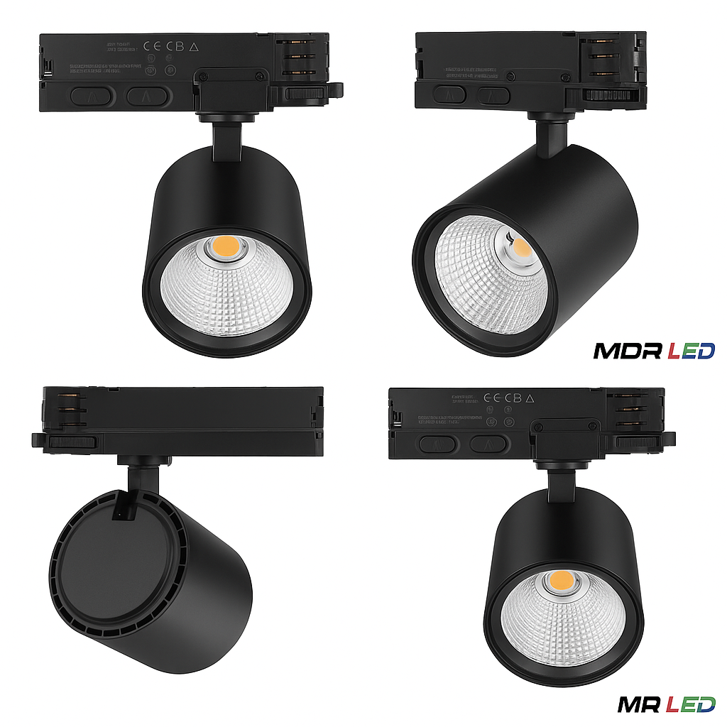 3-Fase Railspot  Zwart  10W–30W  Dimbaar  CCT Switch  MDRLED®