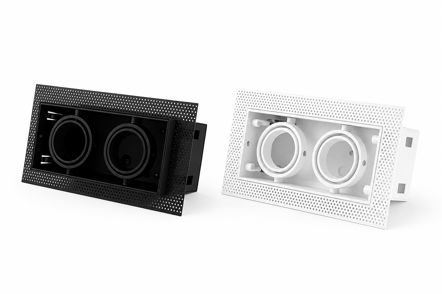 VEXA EDGE Duo Trimless Inbouwarmatuur | Vierkant | 2x GU10/MR16 | Zwart of Wit