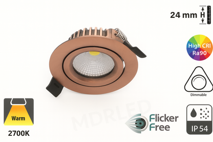 LED-Einbaustrahler Slim-Fit 5W Dimmbar Kupfer 2700K/3000K MDR LED®