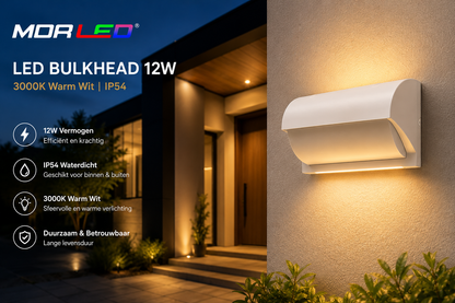 MDRLED® LED Bulkhead 12W Wit | IP54 Portieklamp