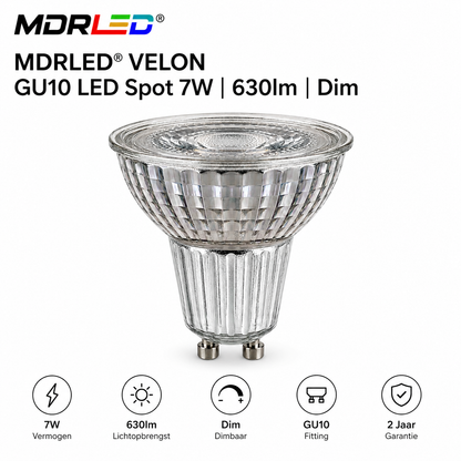 MDRLED® VELON GU10 LED Spot 7W | 630lm | Dimbaar