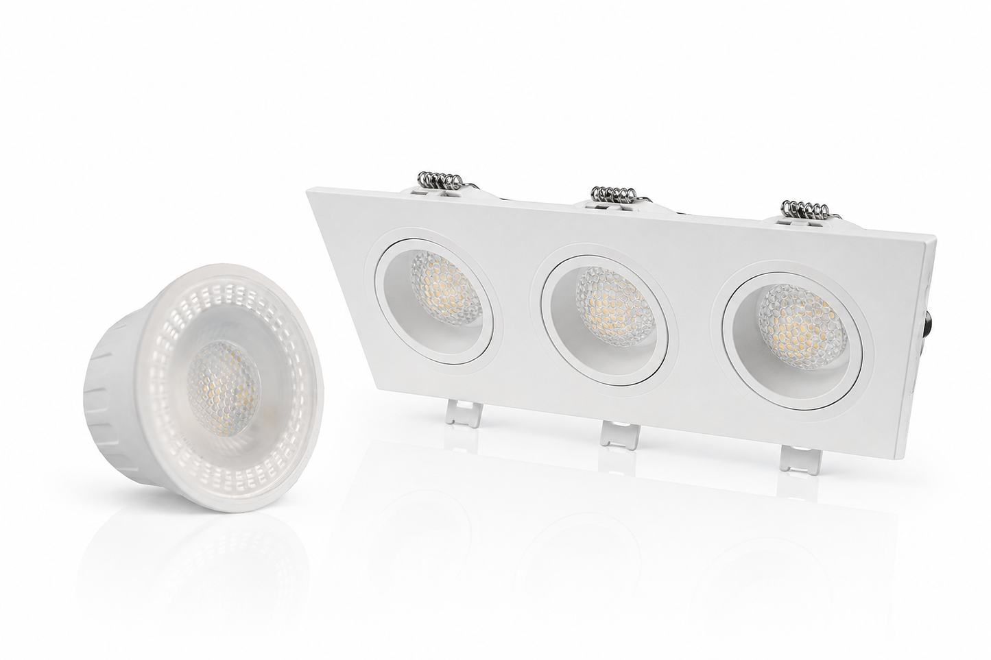 MDRLED® 3-voudig Inbouwarmatuur Wit | GU10 & MR16 | Incl. 3× 5W LED Modules