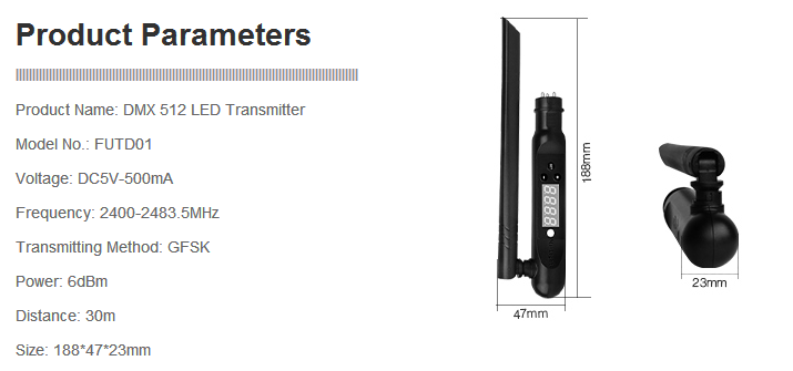 MI-LIGHT DMX512  LED TRANSMITTER MDRLED®