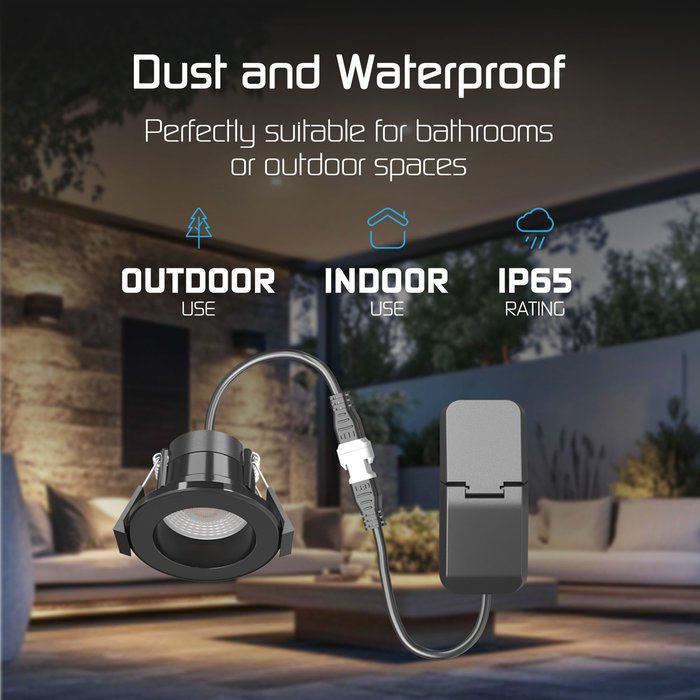 LED Inbouwspot Mimi 4W | MDRLED® | Zwart | Dimbaar | IP65 | CCT-schakelaar Actie