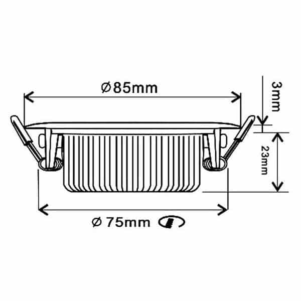 LED INBOUWSPOT Proledpartners  SLIM-FIT  5W  DIM2WARM  ZILVER. incl. btw