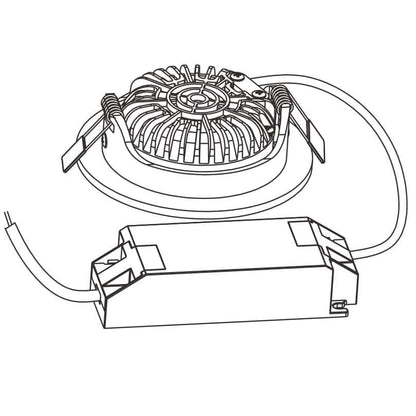 LED INBOUWSPOT SLIM-FIT  Ø68-78mm 5W  DIM2WARM  ZWART