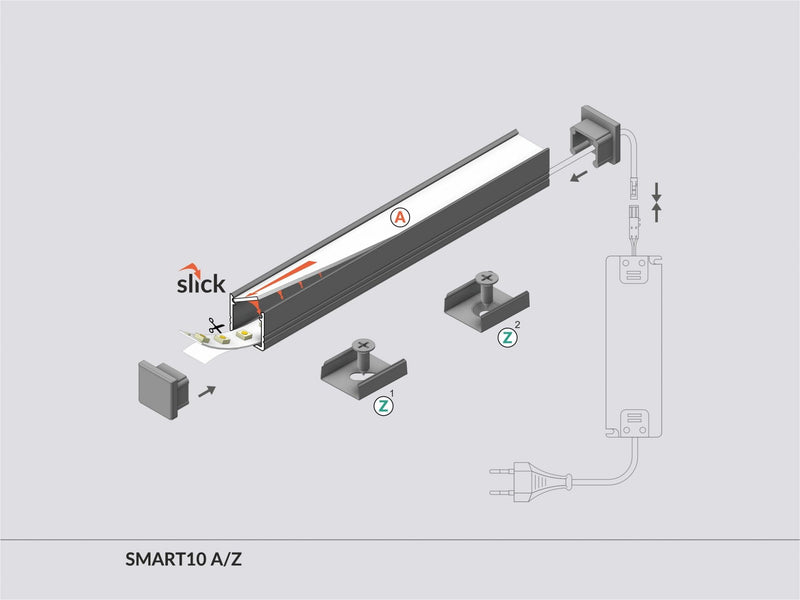 PROFIEL SMART 10MM 2MT in/opbouw