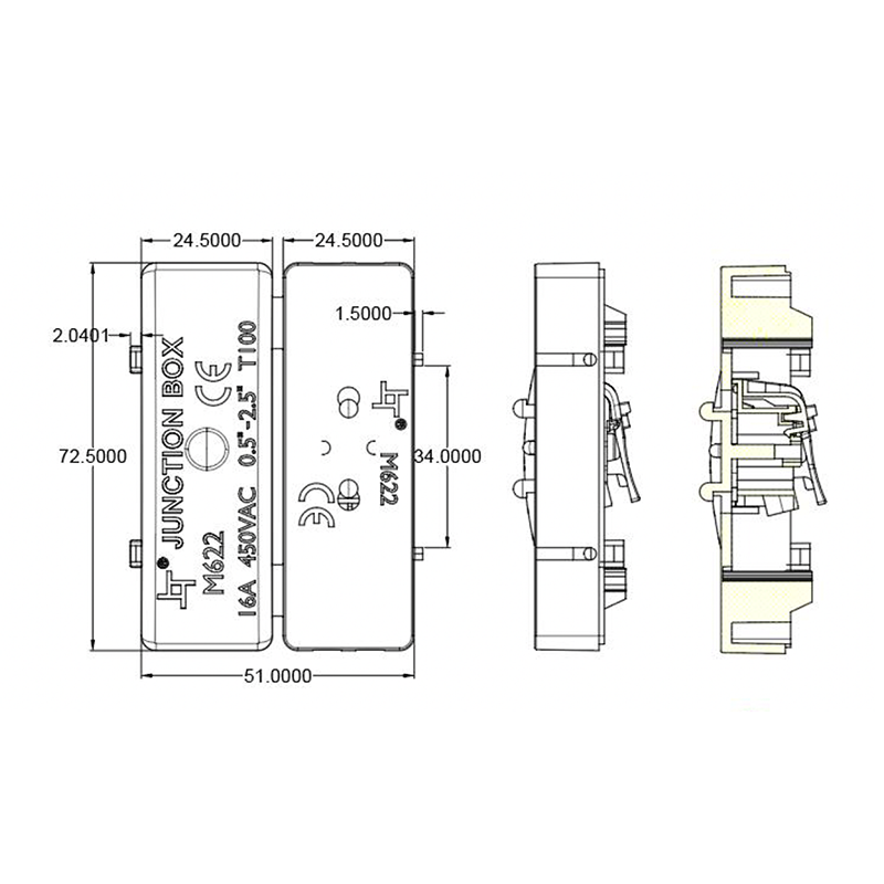 KABELDOOS  INCL. CONNECTOR  2 ADERIG 10 stuks MDRLED®