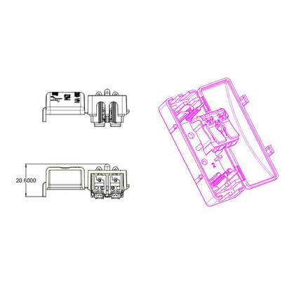 Kabeldoos met Connector 2-Aderig – Schroefloos – 16A 450V – Zwart