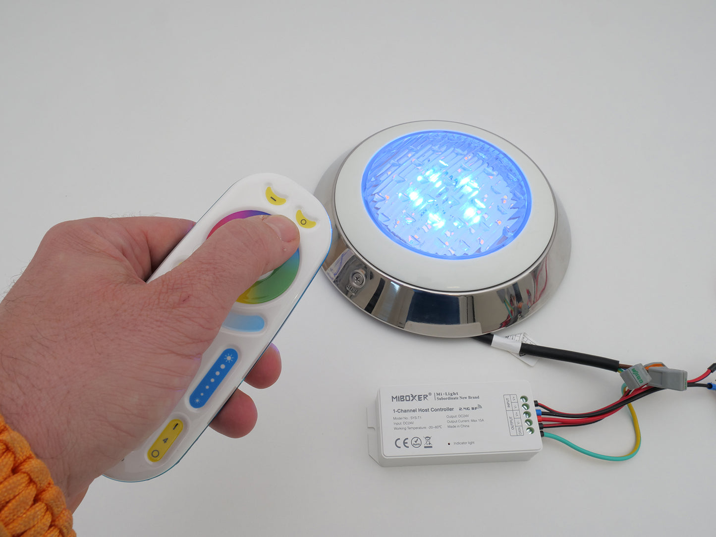 MiBoxer SYS-RW1 LED Zwembadlamp 15W RGB+CCT IP68 | 1100lm | 24V | RVS | Smart