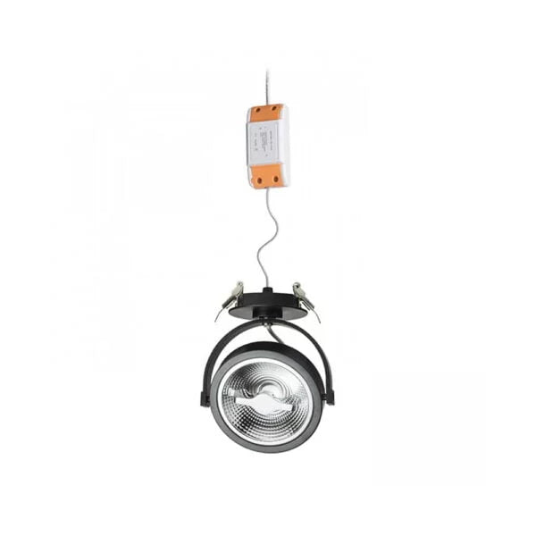 Inbouwspot AR111 LED 15W Zwart | Dim-to-Warm | Ø70mm | CRI 90 op is op
