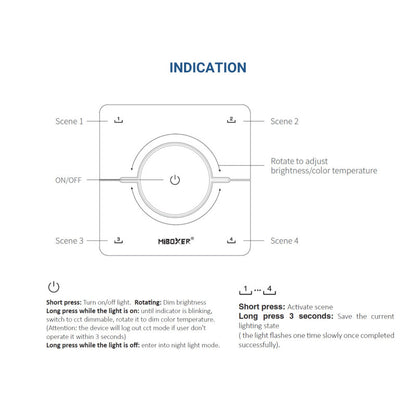MI-LIGHT  AFSTANDSBEDIENING  CCT  ZWART