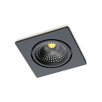 LED Inbouwspot Vierkant Zwart  5,5W 2700K/ Dim to Warm | Ultra Flat  IP65