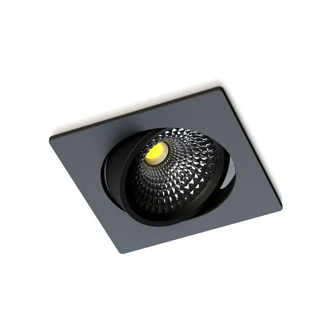 LED Inbouwspot Vierkant Zwart  5,5W 2700K/ Dim to Warm | Ultra Flat  IP65