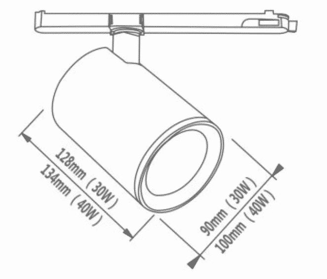 3-FASE RAILSPOT 38° wit/zwart 40 Watt DIMBAAR CRi>97   MDRLED®.