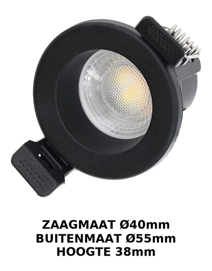 LED Inbouwspot Mimi 4W | MDRLED® | Zwart | Dimbaar | IP65 | CCT-schakelaar Actie