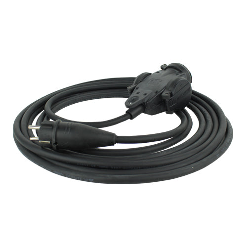 Verlengkabel neopreen 10 meter H07RN-F 3x2,5 met Schuko en 3V contrastekker incl. btw €57.50