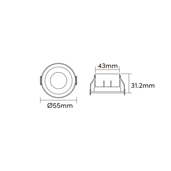 InbouwspotVersa Elegance Nano Dim-to-Warm wit, zwart, goud en brons| Ø45 mm