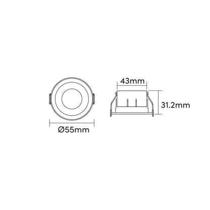 InbouwspotVersa Elegance Nano Dim-to-Warm wit, zwart, goud en brons| Ø45 mm