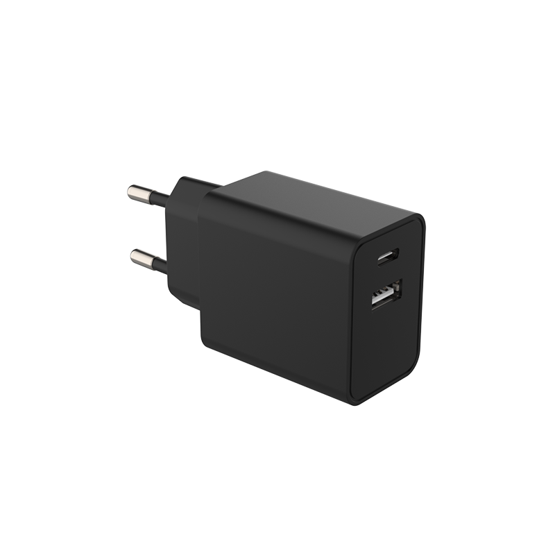 USB-A + USB-C OPLADER ZWART 5V 3A  €7.95incl