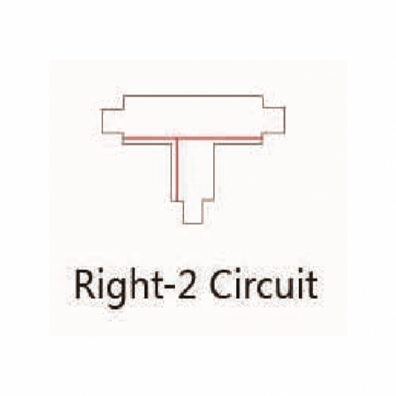 T-VORM CONNECTOR RIGHT-2 voor 3-Fase Rails MDRLED®